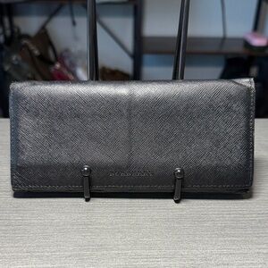 Burberry Black Long Flap Wallet